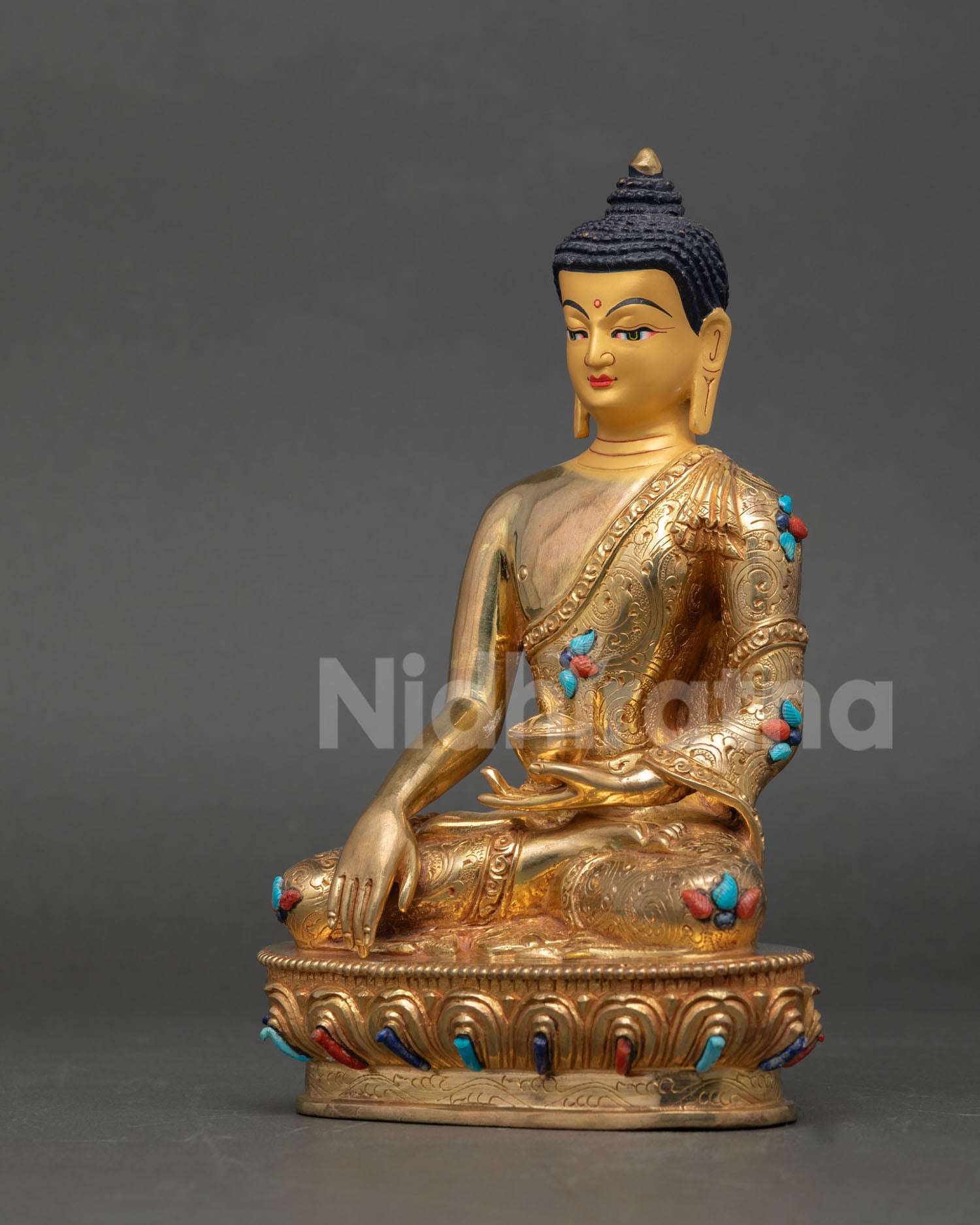Buddha Shakyamuni Statue | Handmade Gold Gilded Copper Art
