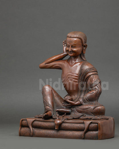 Oxidized Milarepa Statue - Inspiration for Meditation Practice