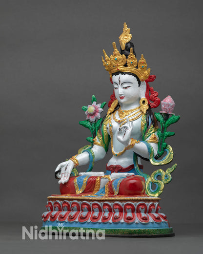 White Tara Statue | Buddhist Sacred Art from Nepal