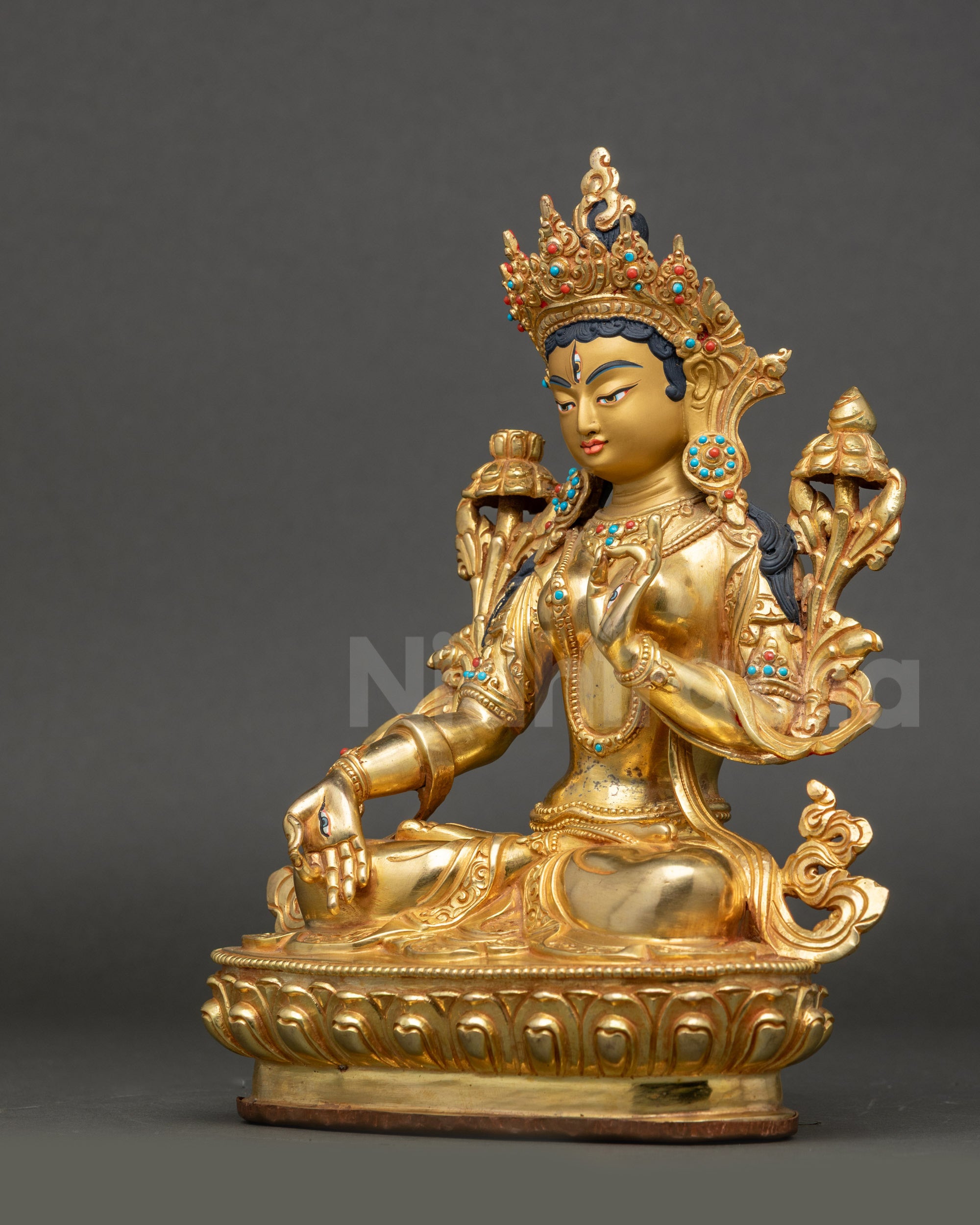 Nepalese Deity White Tara Statue- The Female Buddha