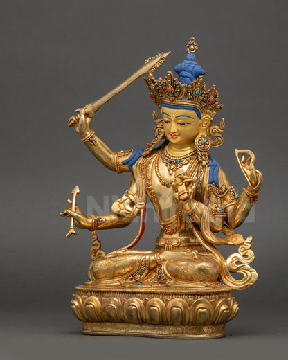 Manjushri Statue | Handmade Nepalese Buddhist Sculpture