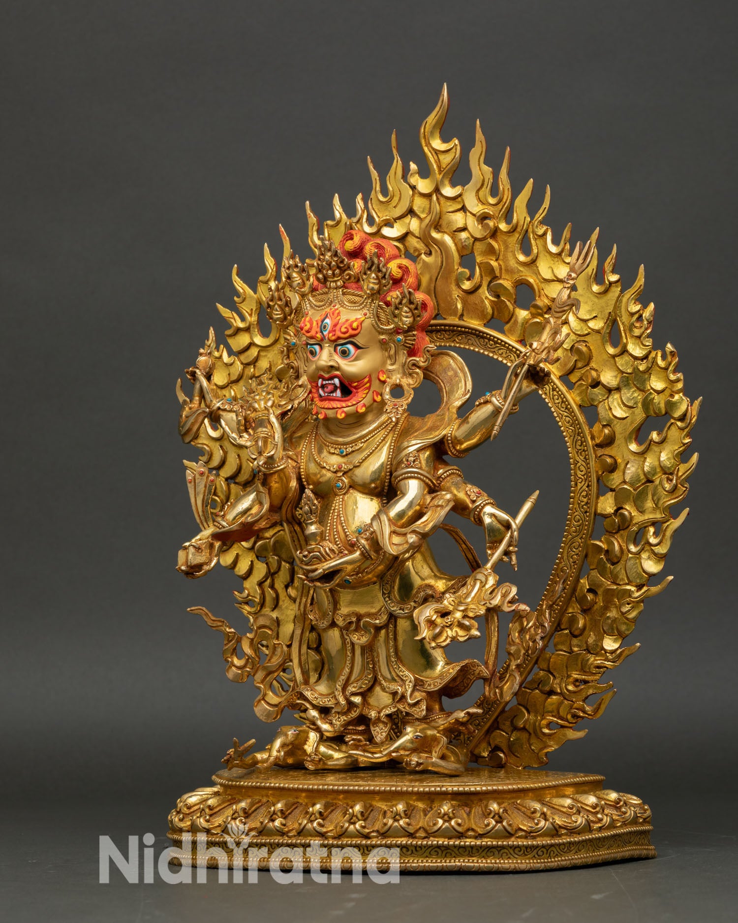 White Mahakala Statue | Himalayan Protector of Dharma