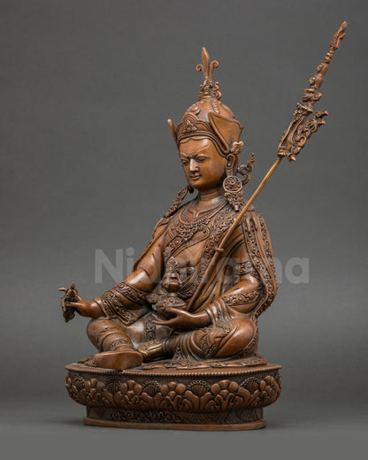 Nepalese Guru Rinpoche Sculpture- Oxidized Vajra Master