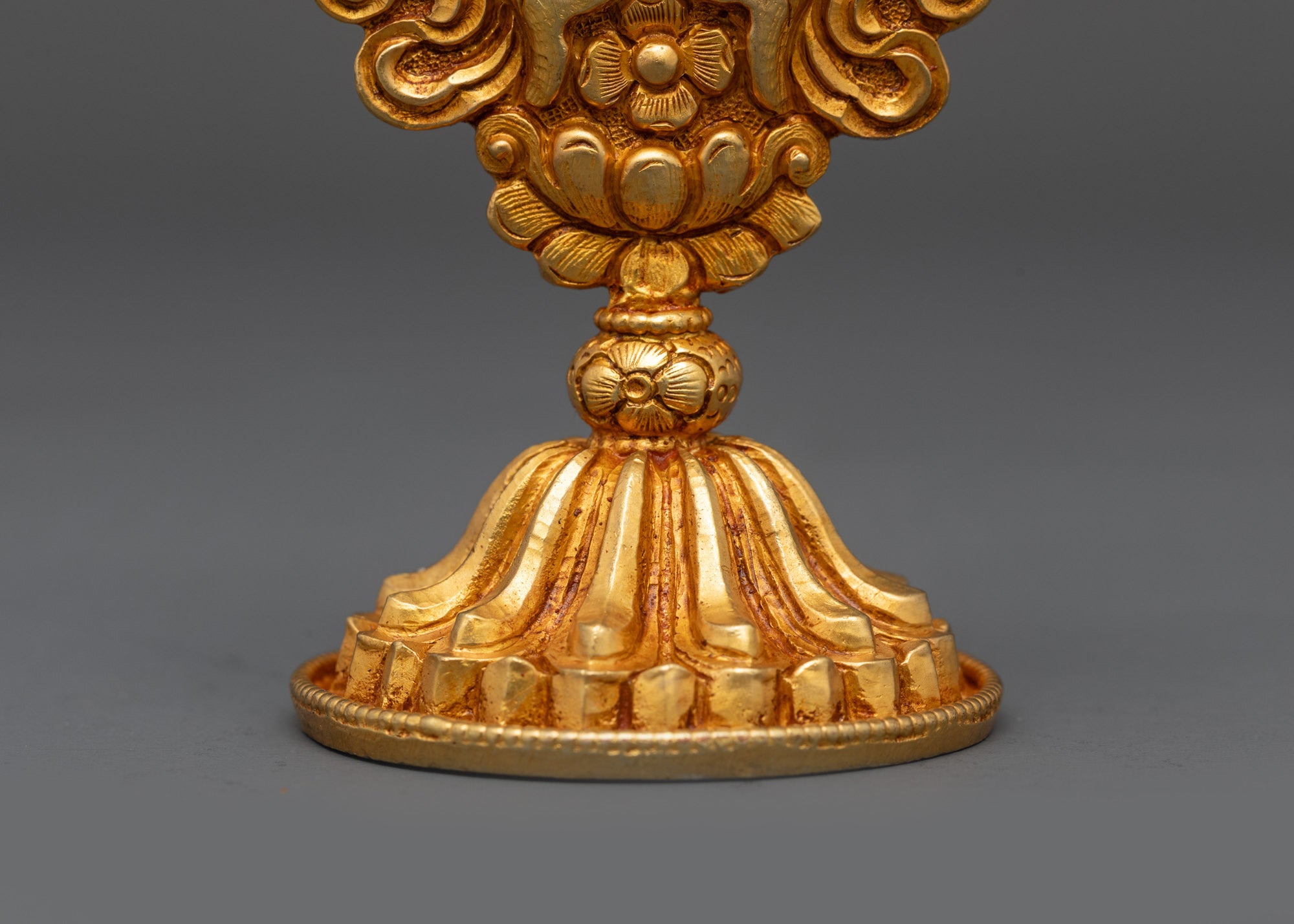 3" Gold Fire-Gilded Ashtamangala Set | Symbol of Universal Harmony