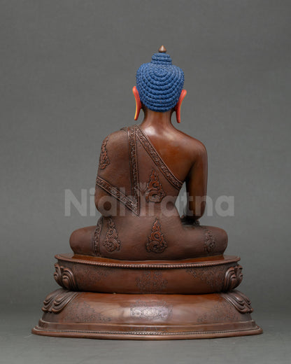 Oxidized Shakyamuni Buddha Meditation Statue from Nepal