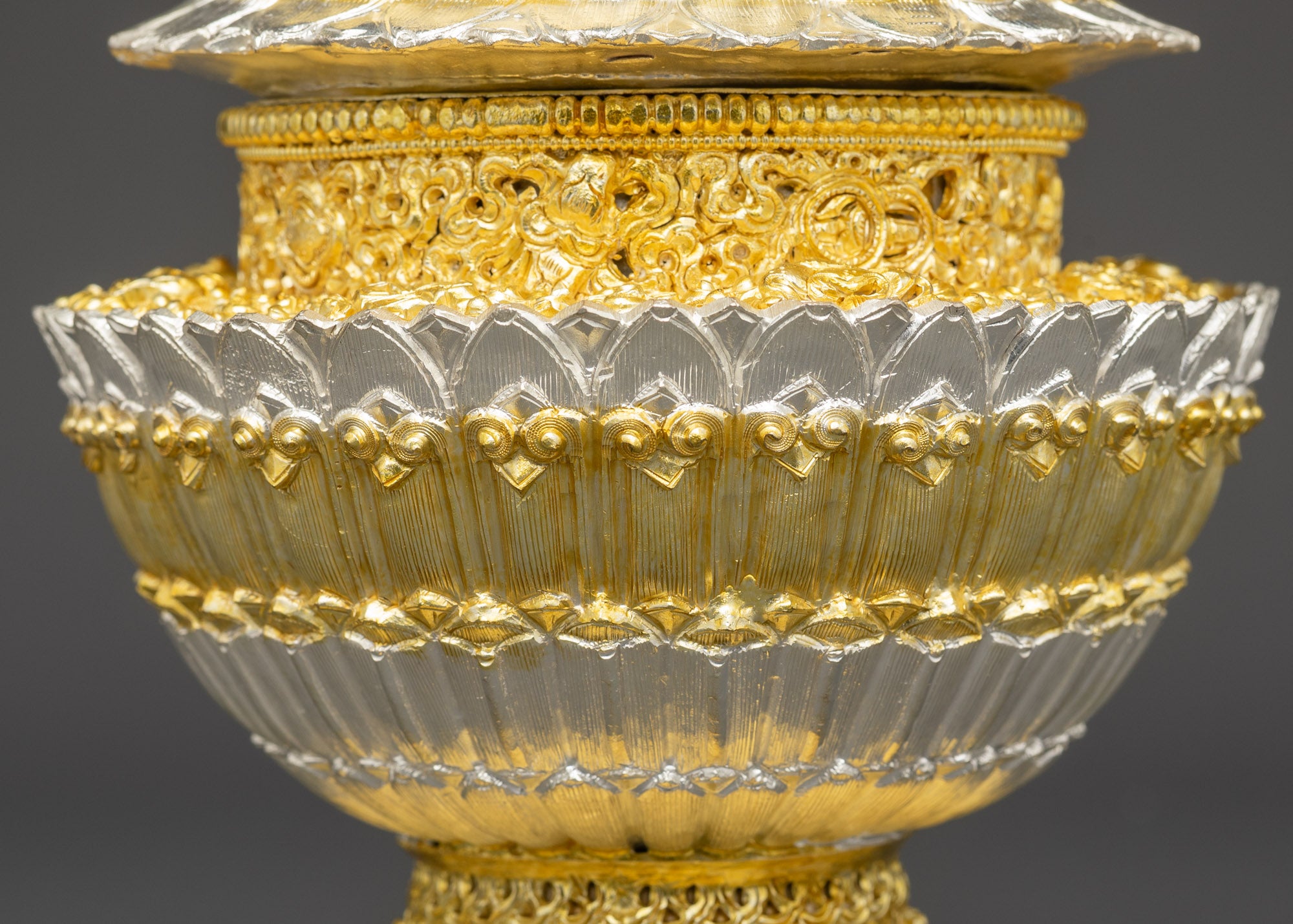 Tibetan Neshi  Rice Pot for Buddhist Offering and Altar Rituals