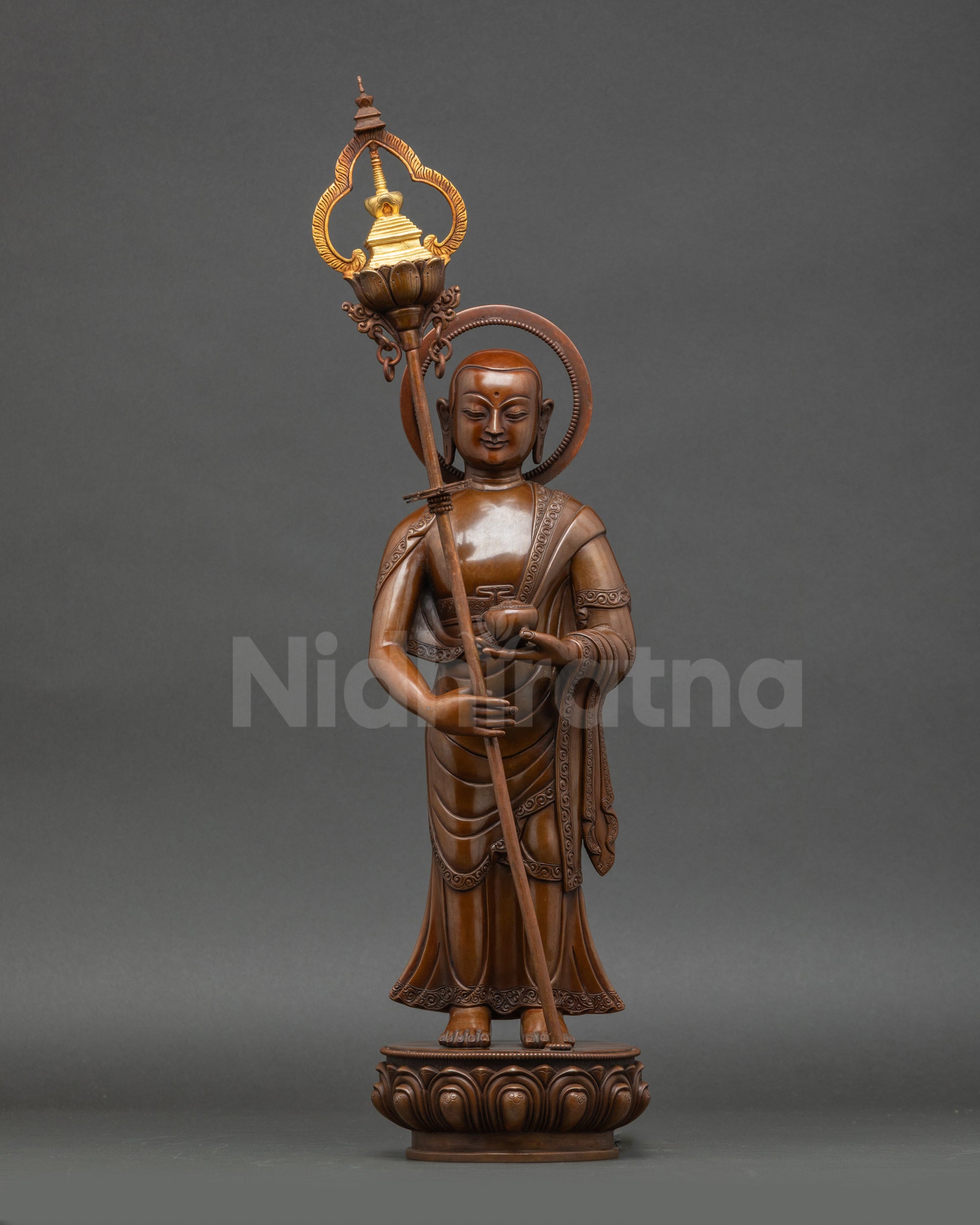 Hand-carved Sculpture of Buddha's Two Disciples