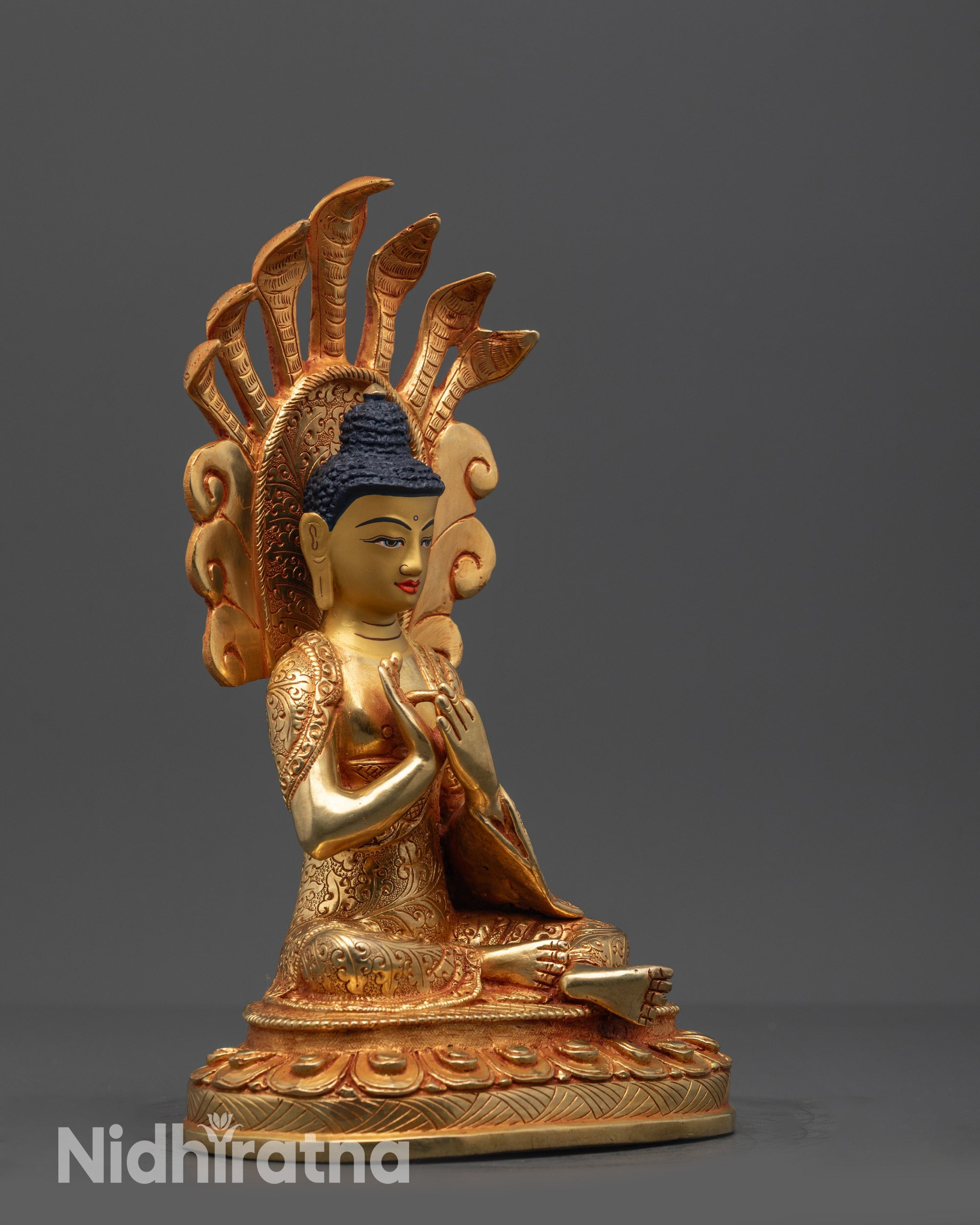 Handcrafted Copper Nagarjuna Statue | Mahasiddha Buddha from Nepal