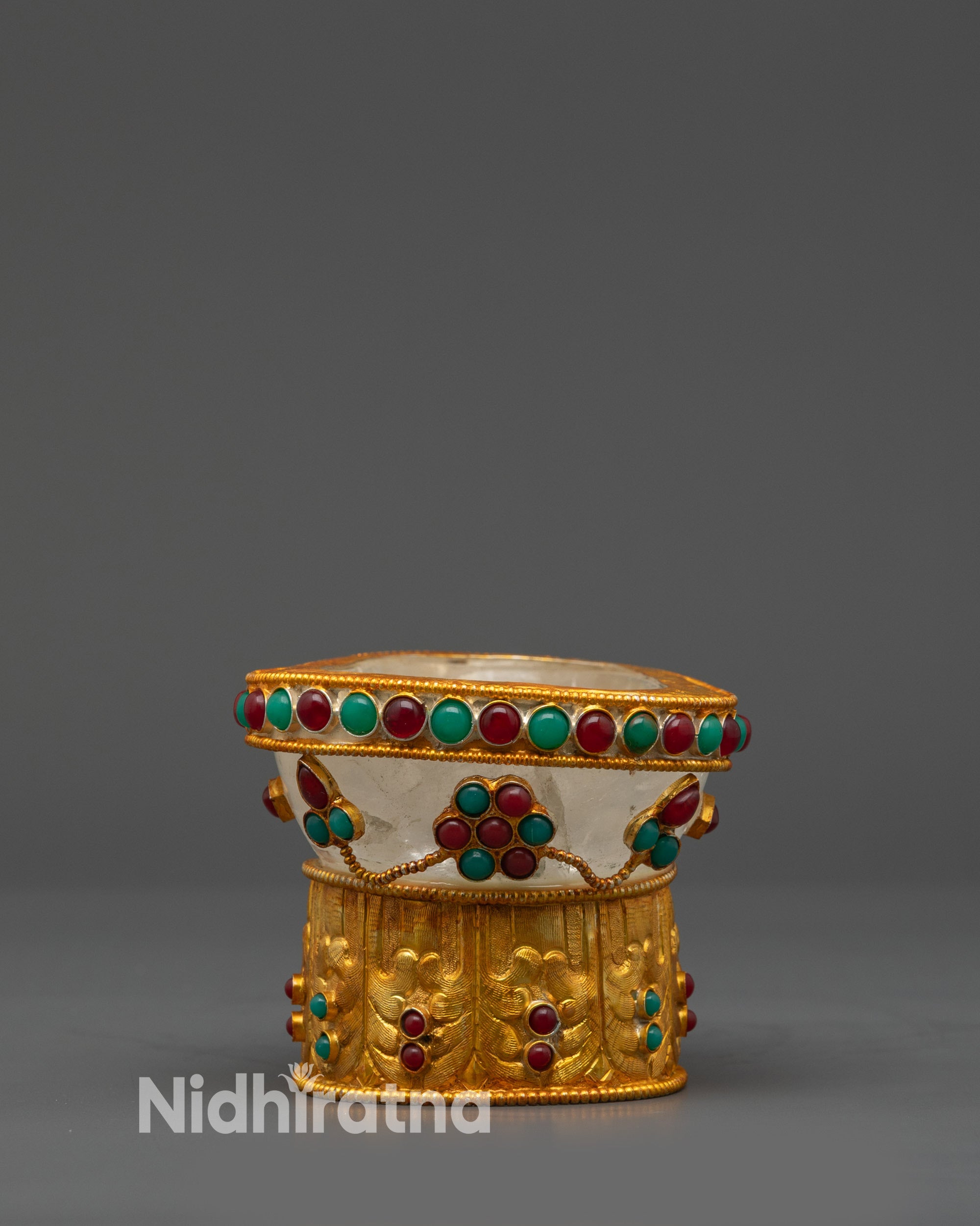 Tibetan Kapala | Gold-Plated Ritual Skull Bowl for Tantric Offerings
