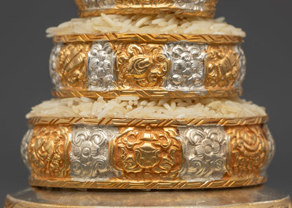 Handcrafted Tibetan Mandala Offering Set | Ritual Mandala for Prosperity