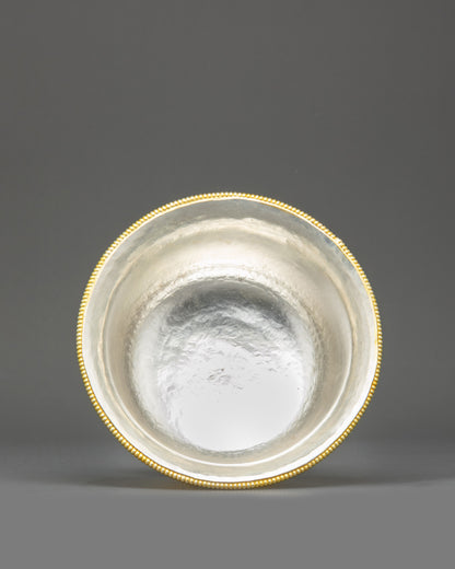 Gold and Silver-Plated Water Offering Set of Seven Bowl