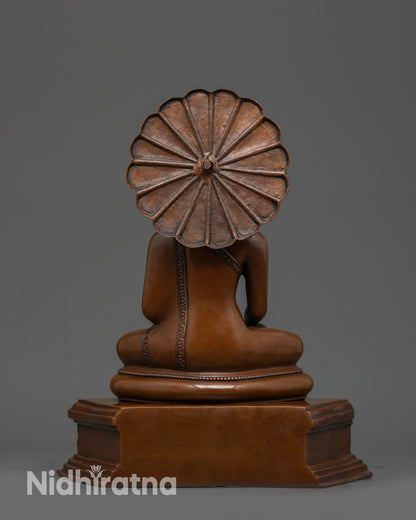 Oxidized Copper Shakyamuni Buddha Statue | Tibetan Buddhist Artwork