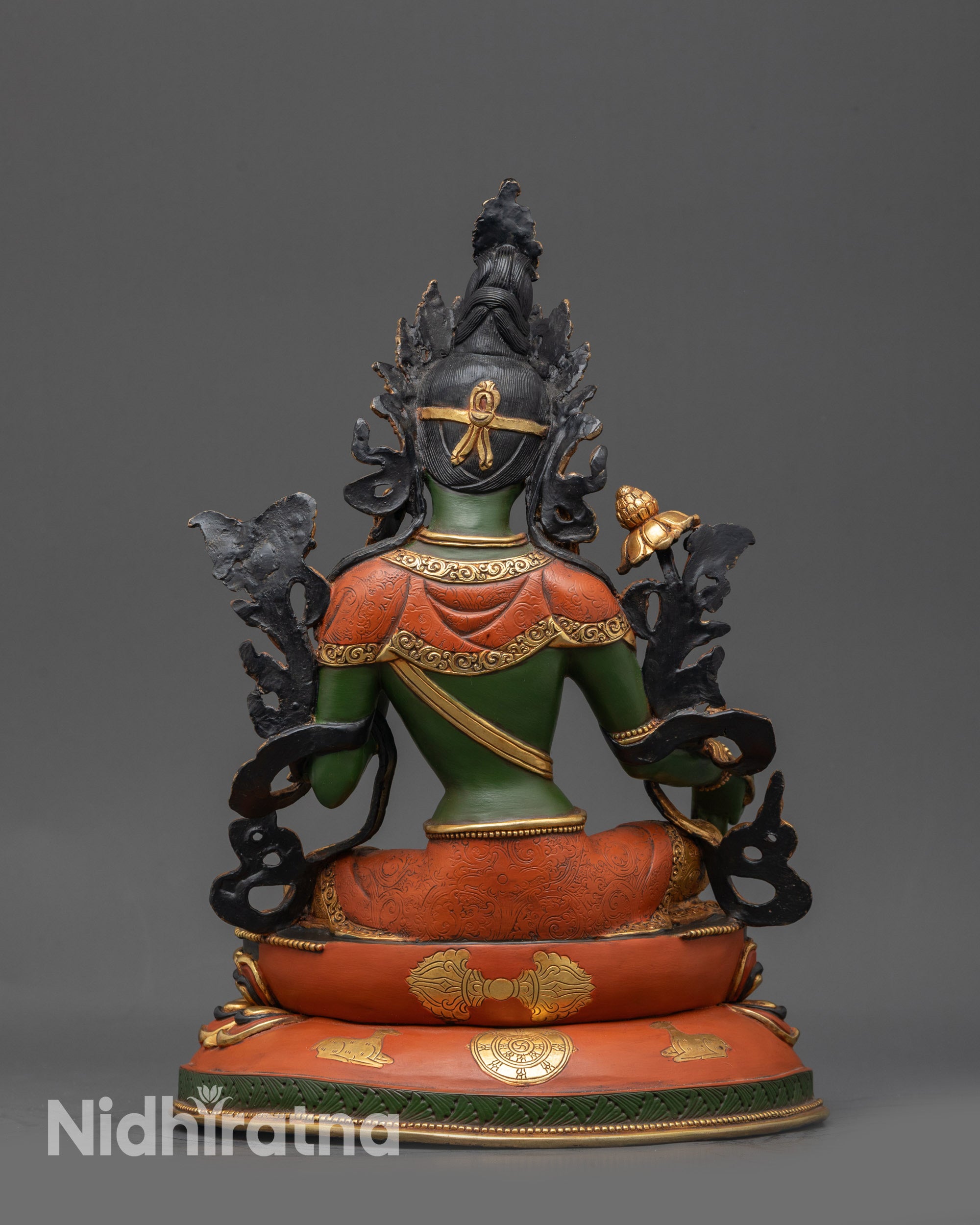 Vibrant Meditative Green Tara Sculpture | Meditation and Spiritual Decor