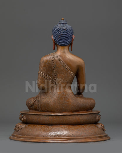 Oxidixed Shakyamuni Buddha Statue