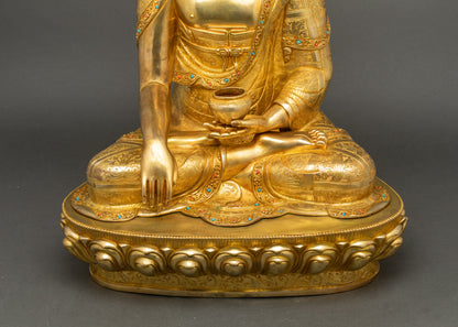 Handmade Shakyamuni Buddha with Disciples Statue | Spiritual Artwork