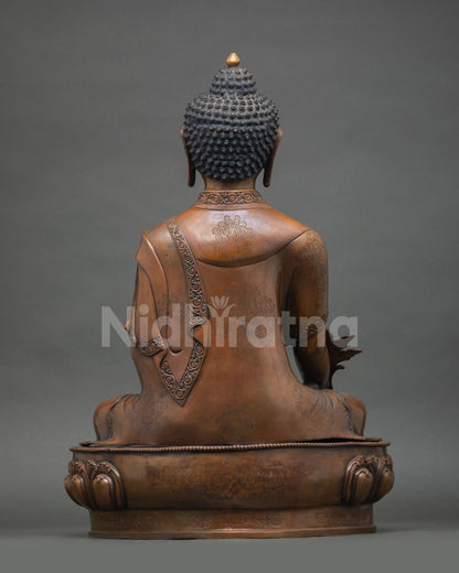 21 Inch Oxidized Copper Medicine Buddha Statue from Nepal