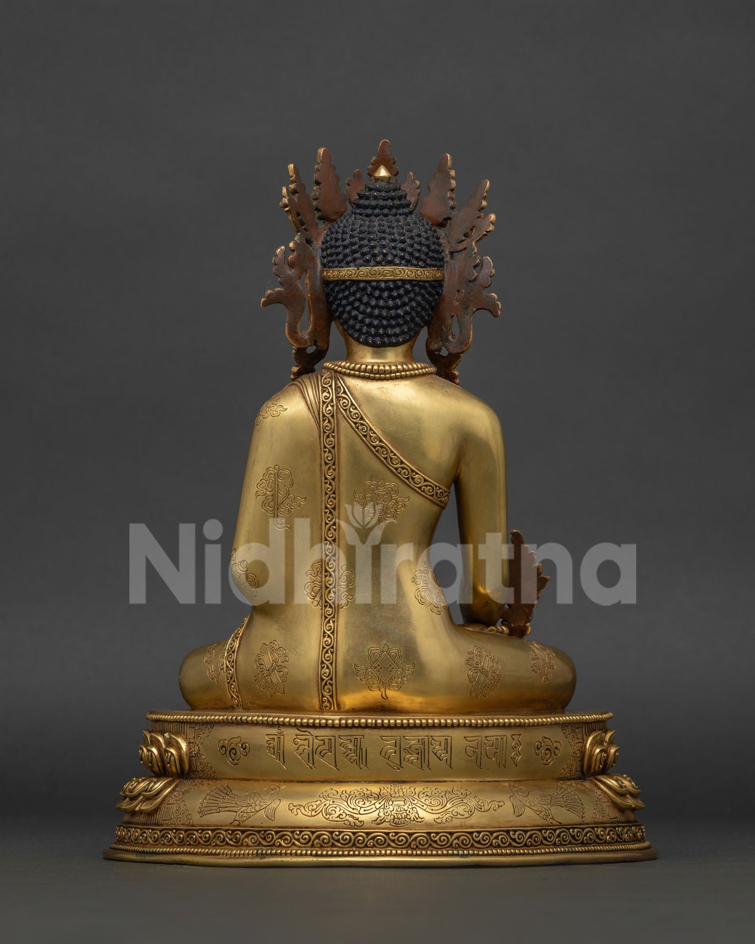Crowned Three Buddha Set Statue | Traditional Newari Craft & Art