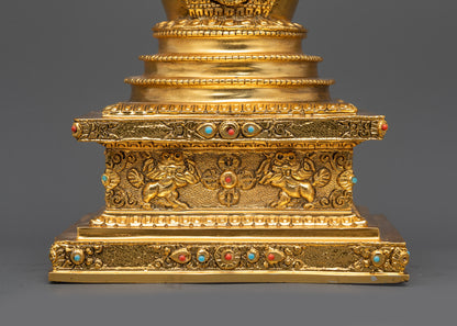 Handmade Namgyal Stupa | Tibetan Victory Stupa for Meditation Spaces
