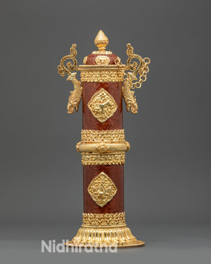 Tibetan Incense Holder with Golden Dragons | Ceremonial Altar Decor