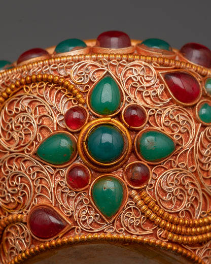 Tibetan Rice Pot | Artisan-Made Buddhist Offering Vessel Nepal