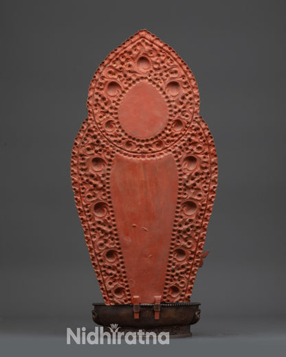 Standing Chenrezig Statue | Dark Oxidized Copper Buddhist Sculpture