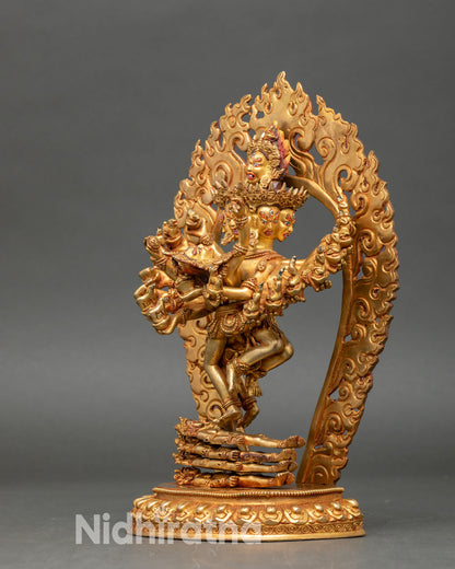 Hevajra Statue | Traditional 24K Gold Gilded Buddhist Art
