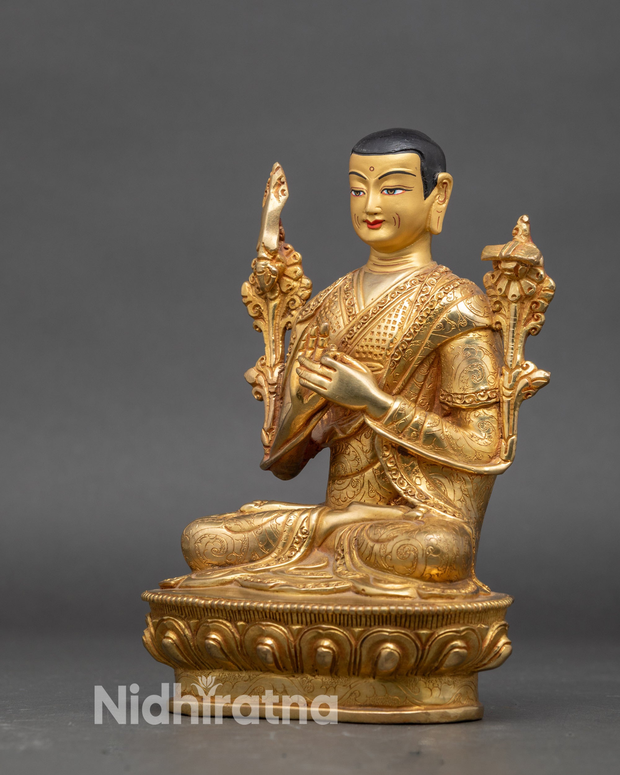 Je Tsongkhapa Statue Set – Handmade Buddhist Master Figures