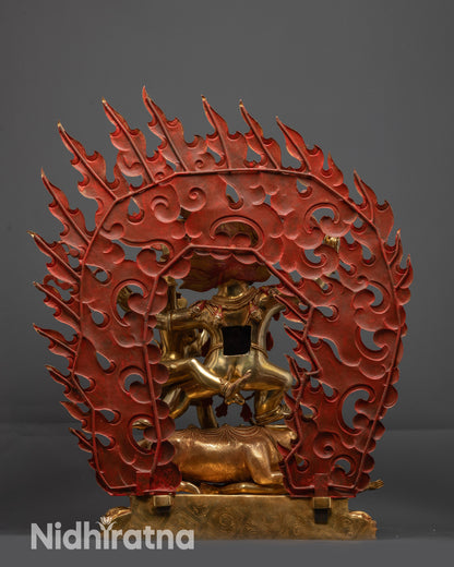 Grand Yamantaka Consort Statue | Wrathful God of Protection