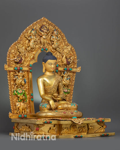 Shakyamuni Buddha Enthroned: Symbol of Enlightenment and Compassion
