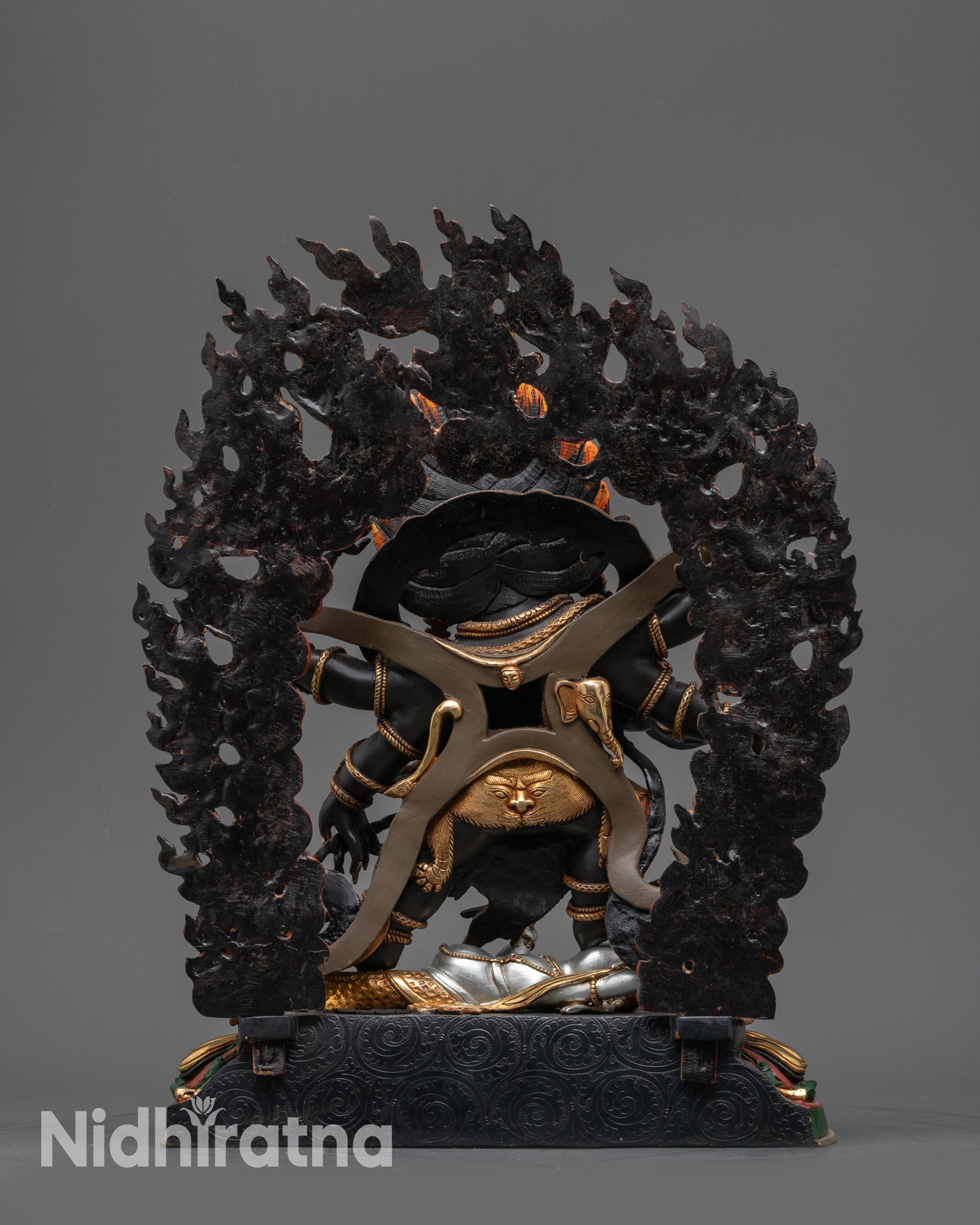 Traditional Vajrayana Six-Armed Mahakala Sculpture | Mahakala Statue
