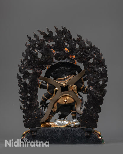Traditional Vajrayana Six-Armed Mahakala Sculpture | Mahakala Statue