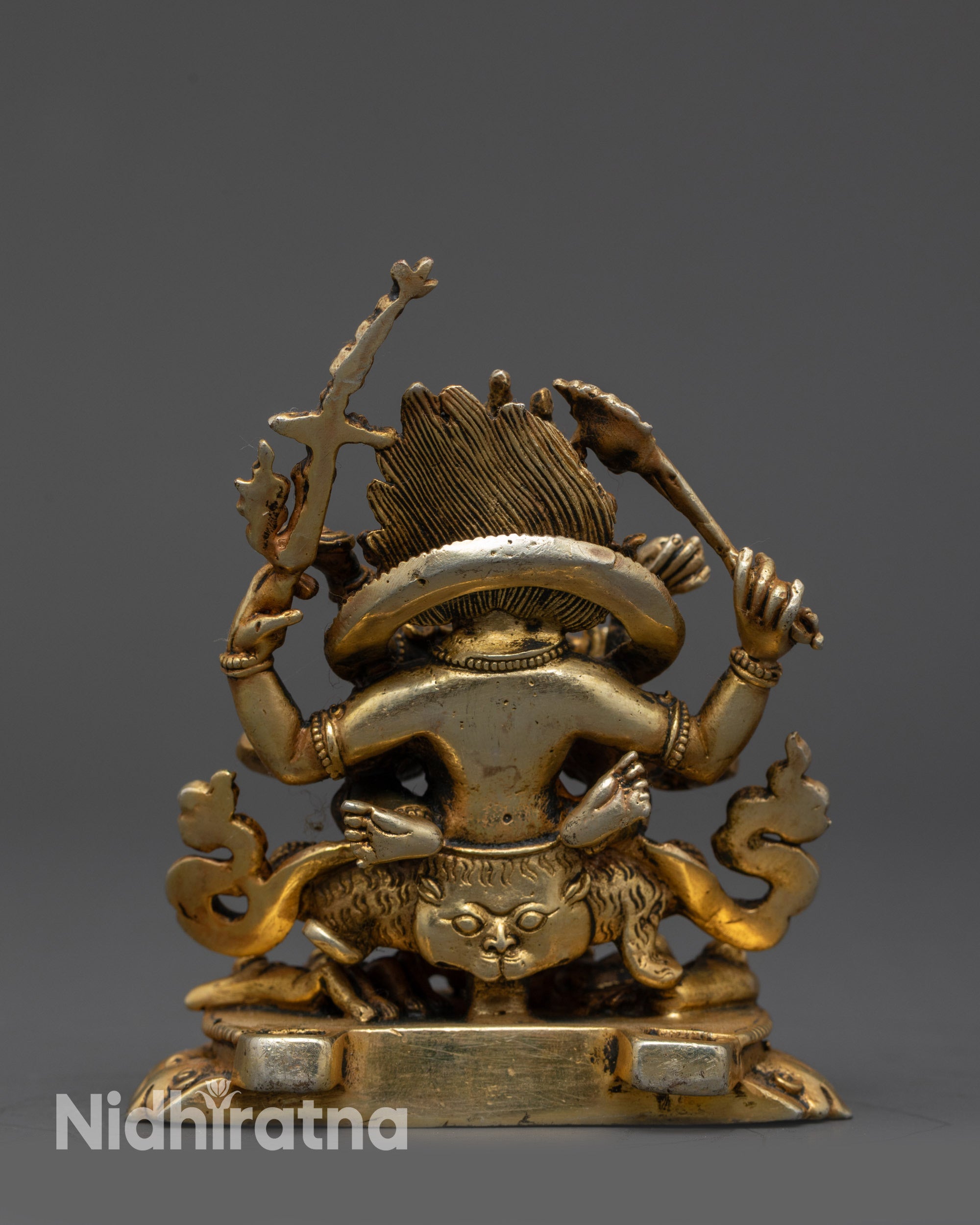 Nepalese Four-Armed Mahakala Statue | Tibetan Protector Deity