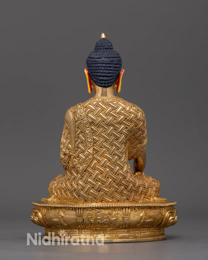 Embrace Serenity: 24K Gold Gilded Buddha Shakyamuni Statue