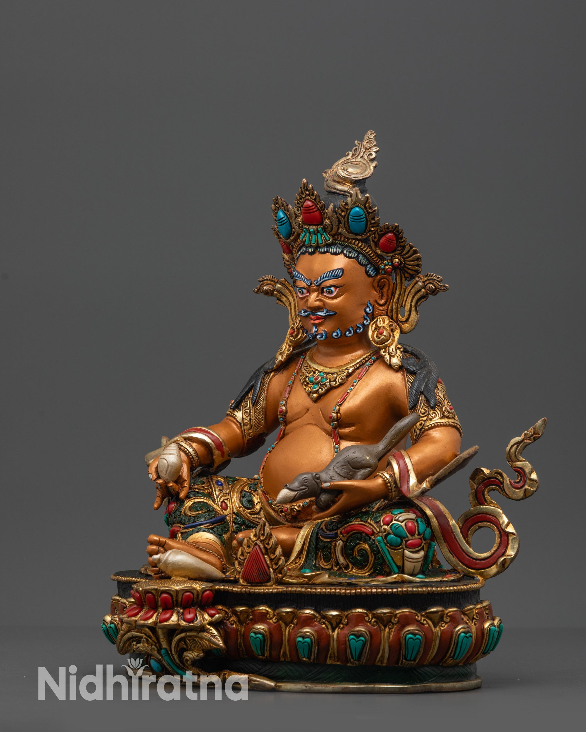 Yellow Dzambhala Statue | Handcrafted Wealth Deity for Home Decor