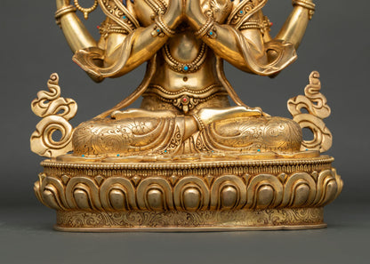 Handmade Chenrezig Statue -  Buddhist Home Altar Decor