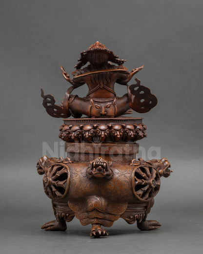 Vajradhaka Sculpture| Handmade Buddhist Incense Burner Statue