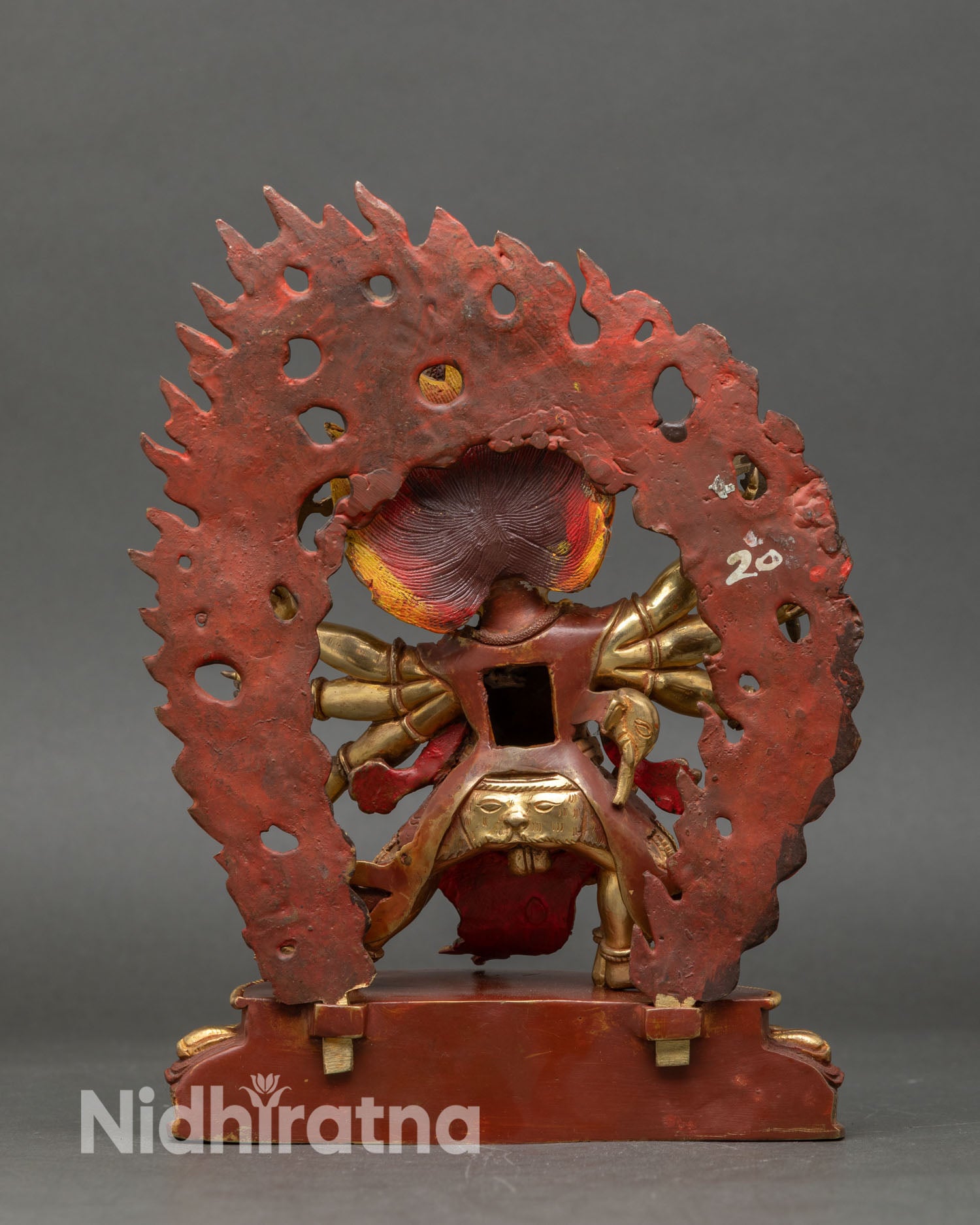 Six Armed Mahakala Statue - Sacred Himalayan Protector Art