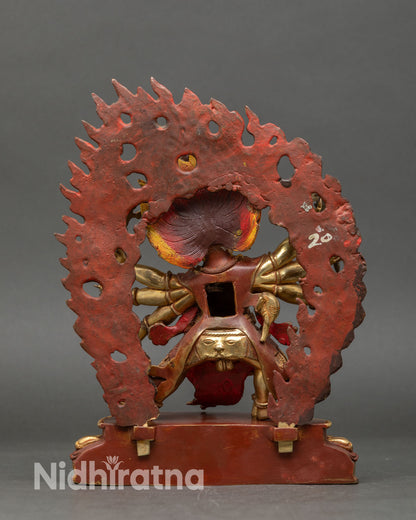 Six Armed Mahakala Statue - Sacred Himalayan Protector Art
