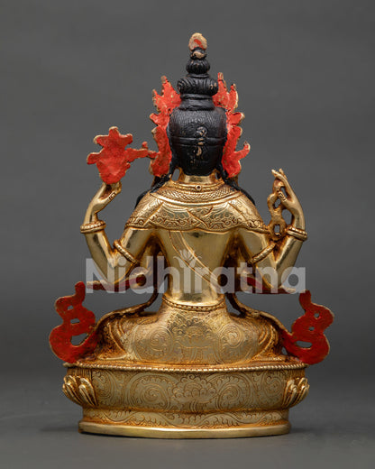 Four Armed Chenrezig Statue | Sacred Avalokiteshvara Buddhist Deity