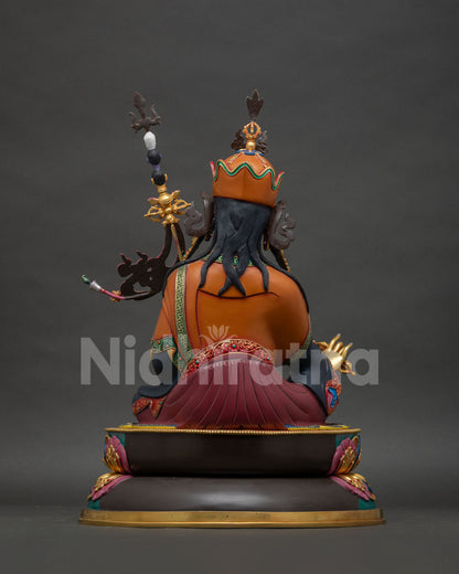 Guru Rinpoche Statue (50cm) | Hand-Painted Buddhist Copper Sculpture