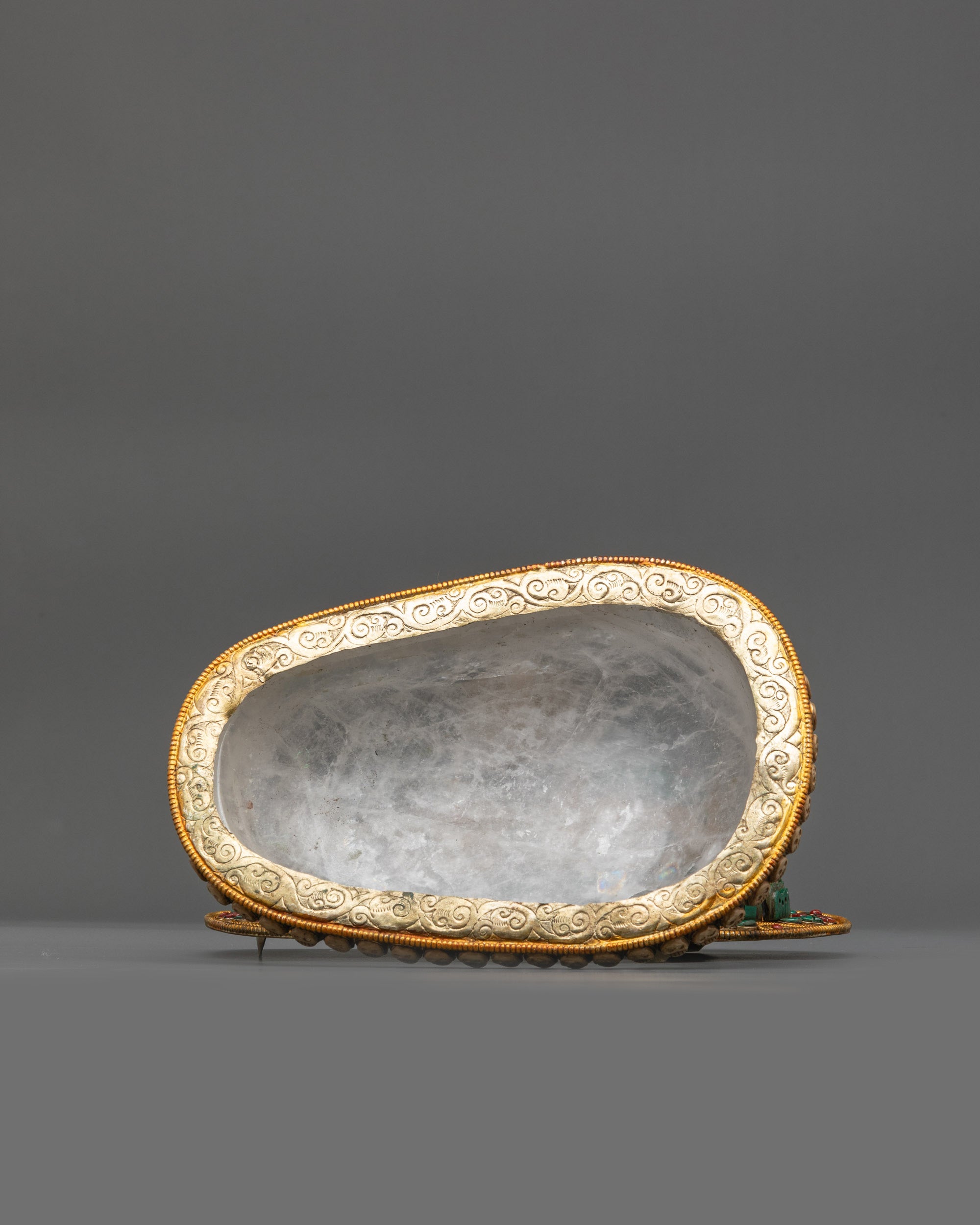 Vajrayana Crystal Kapala | Handcrafted Skull Ritual Offering Vessel