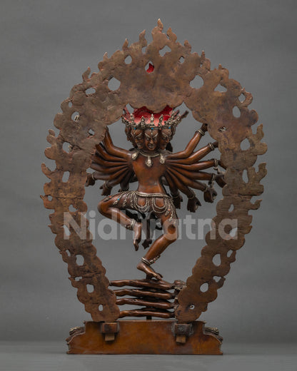 Large Oxidized Hevajra Statue | Tibetan Buddhist Artwork