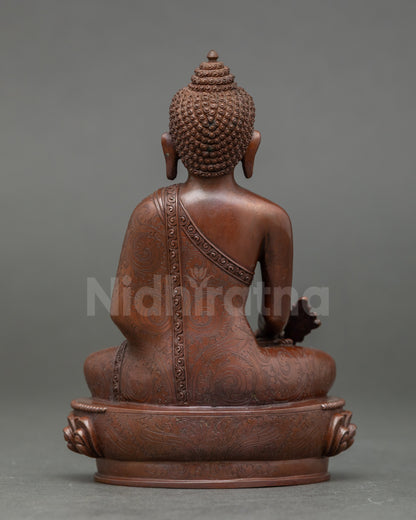 Full Oxidized Three Buddha Statue Set  for Sacred Spiritual Decor