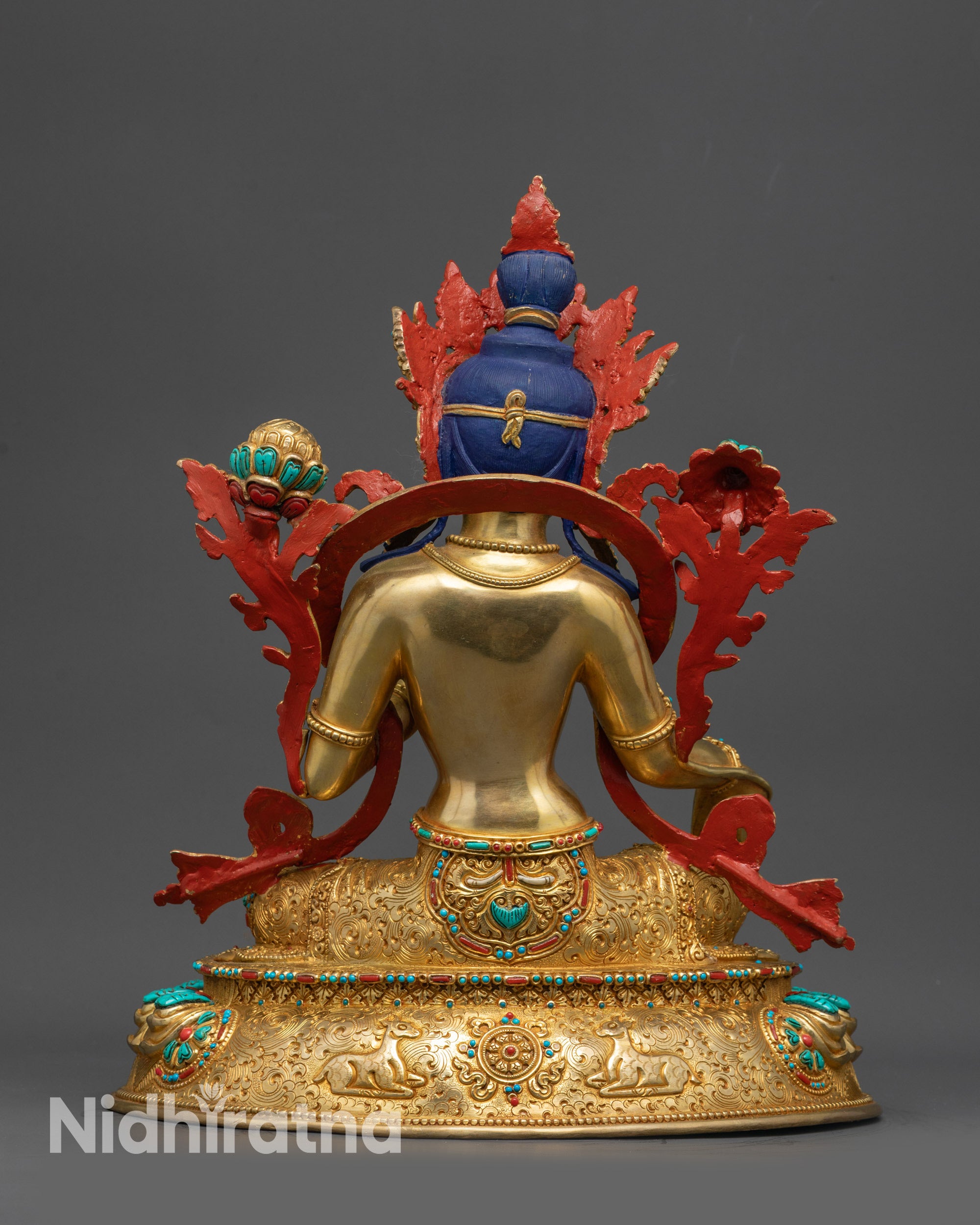 Authentic Nepalese Green Tara Sculpture | Lost-Wax Casted Artistry