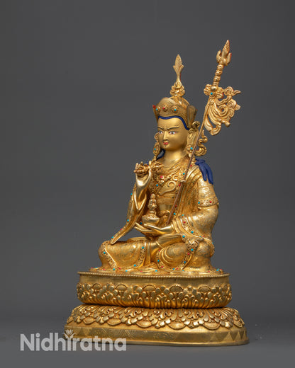 24K Gold-Gilded Tsokye Dorje Set | Traditional Lost-Wax Casted Statues