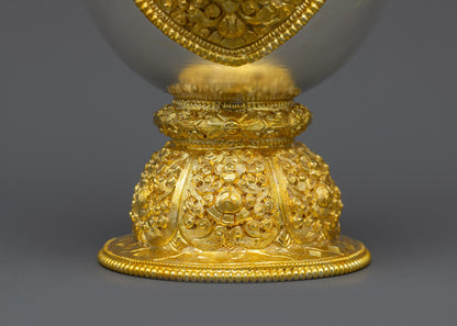 Exquisite Himalayan Bhumba Set | Gold & Silver Plated Ritual Vessels