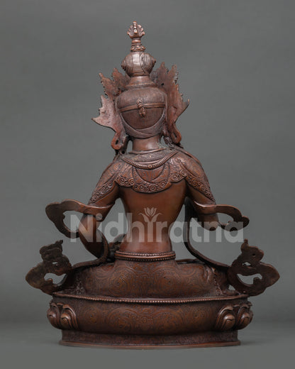 Oxidized Vajrasattva Statue – Tibetan Purification Deity Sculpture