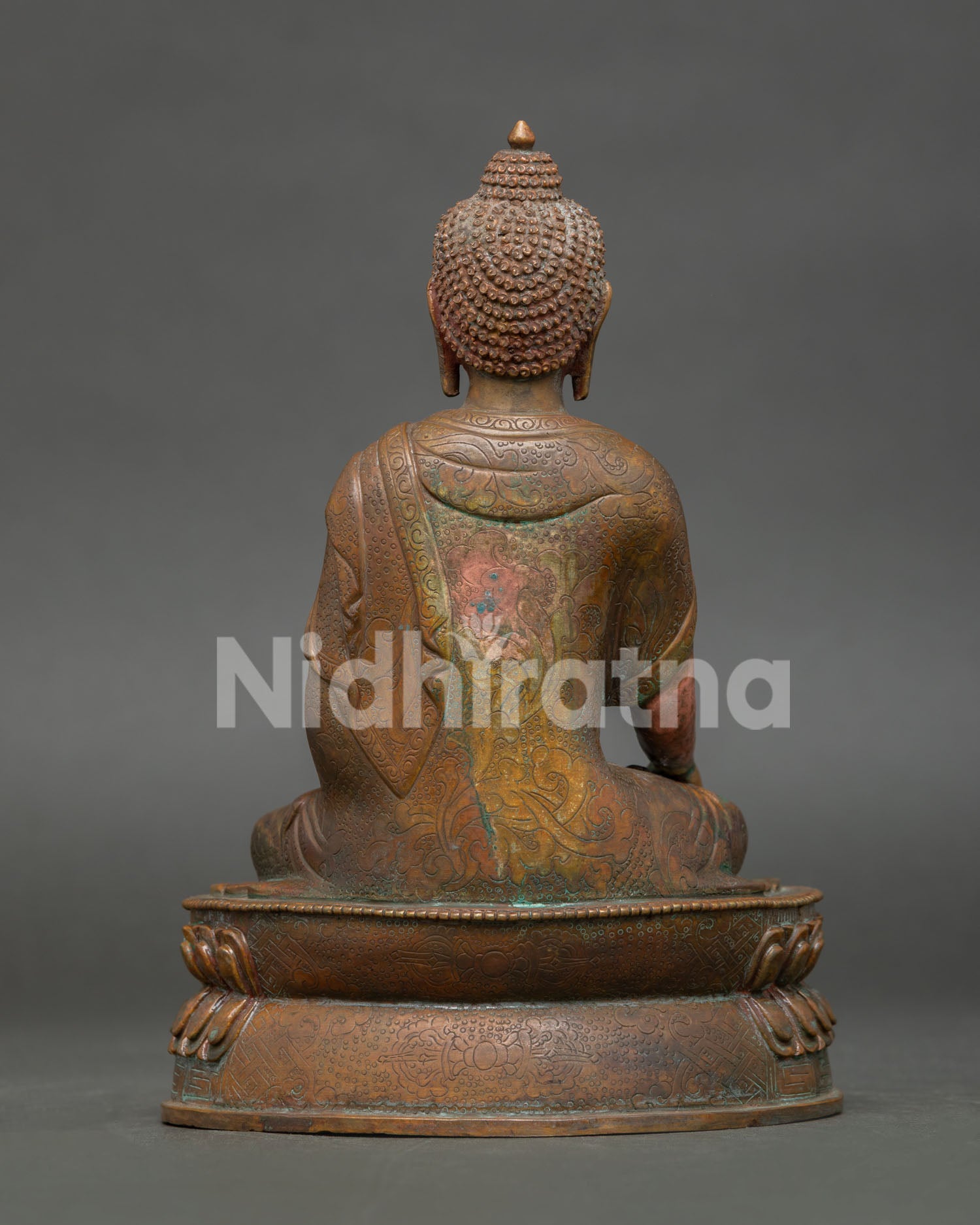 Meditating Buddha Statue from Nepal | Oxidized Copper Sculpture