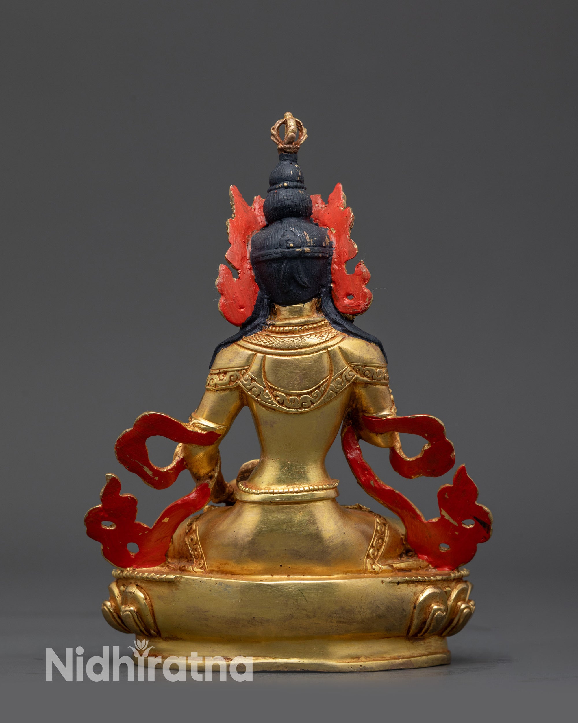back view Dorje Sempa Vajrasattva meditation sculpture showing detailed posture and robes