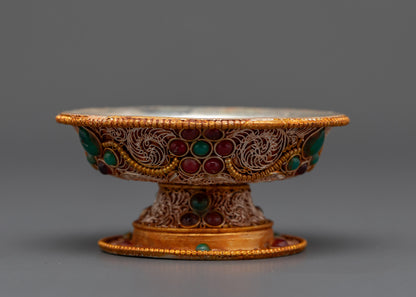3" Tibetan Serkyem Offering Bowl | Tibetan Bowl for Buddhist Offerings